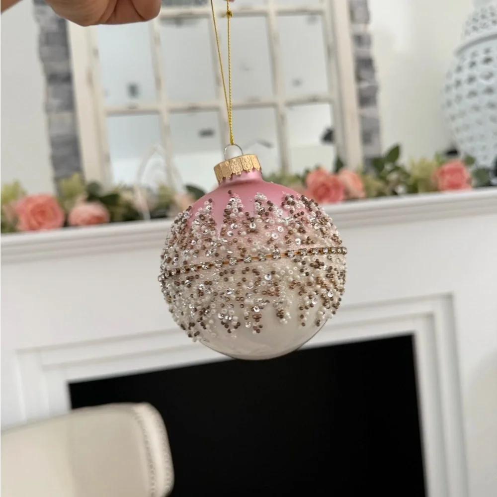 Set of 10 Elegant Pink Holiday Ornaments